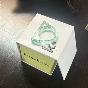 Knockout Geometric Clear Green Ring
